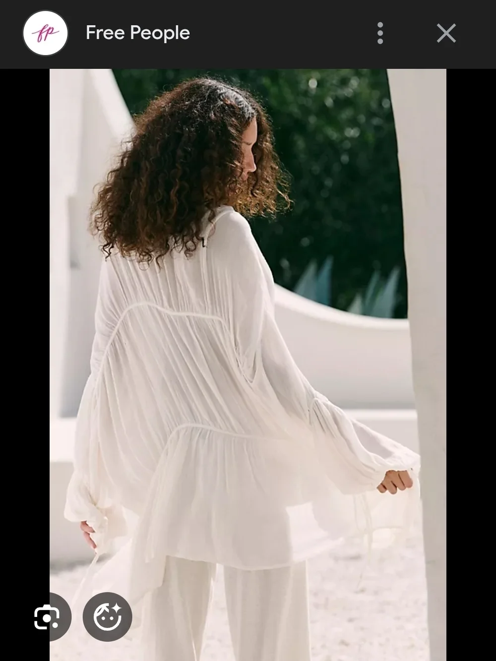 Free People Juliet Duster / White  Cream Flowy Top / Jacket - Picture 4 of 4